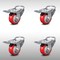Service Caster 3.5 Inch SS Red Polyurethane Swivel Bolt Hole Caster Set with Total Lock Brake SCC-SSBHTTL20S3514-PPUB-RED-4 - alternate 1